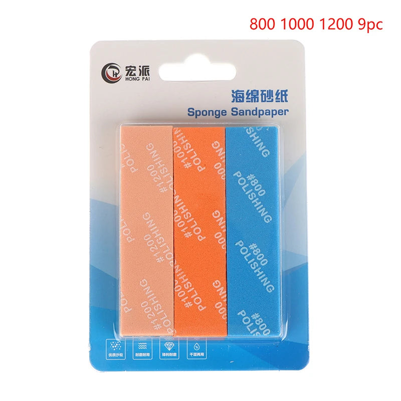 9Pcs Semi-rigid Sanding Sticks for Model Making | Plastic Model Polishing Tool Set close-up view