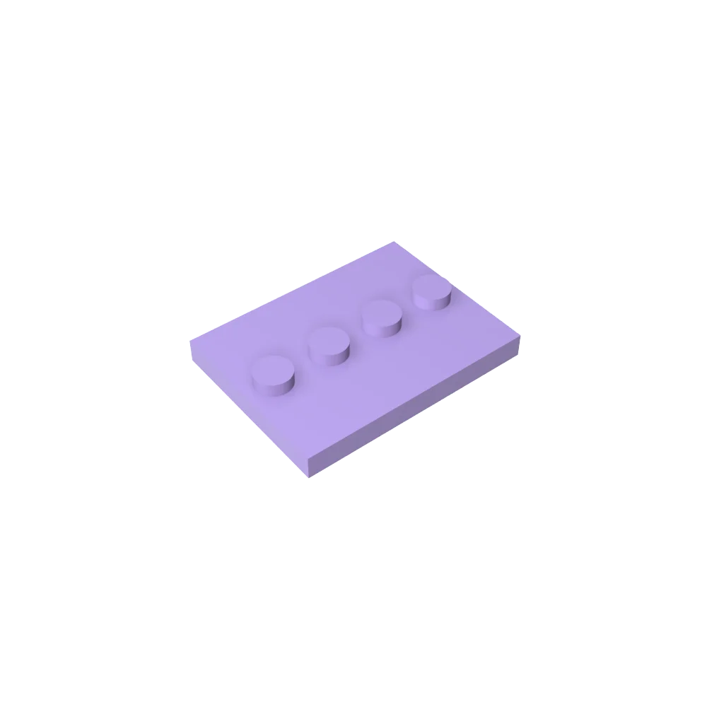 Gobricks GDS-980 Tile, Modified 3 x 4 with 4 Studs in Center | Compatible Building Block detail view