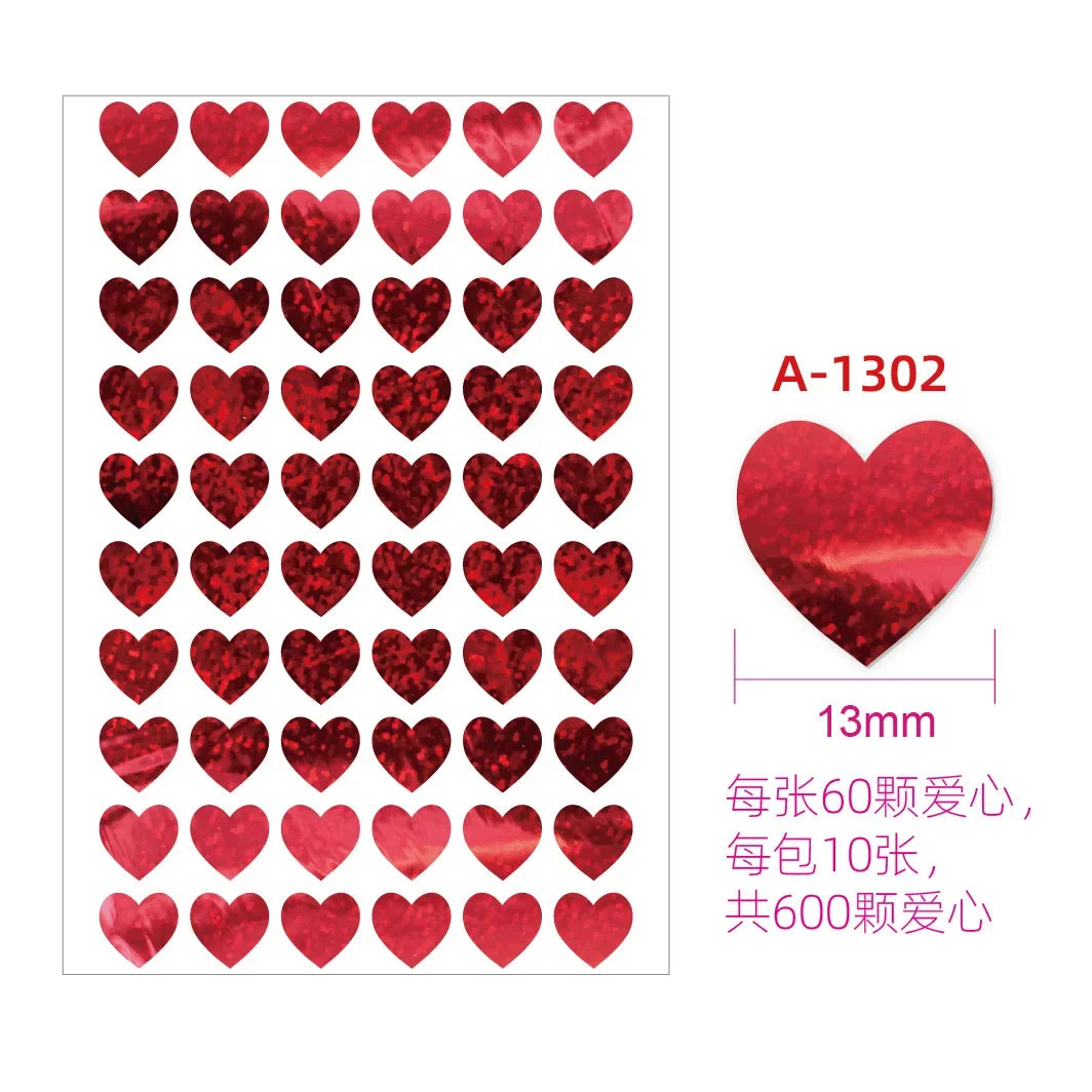 10sheet Glitter Heart Style Sticker for DIY Decor Scrapbook Journal 3MM Mini Heart additional angle