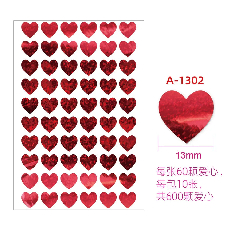 10sheet Glitter Heart Style Sticker for DIY Decor Scrapbook Journal 3MM Mini Heart additional angle