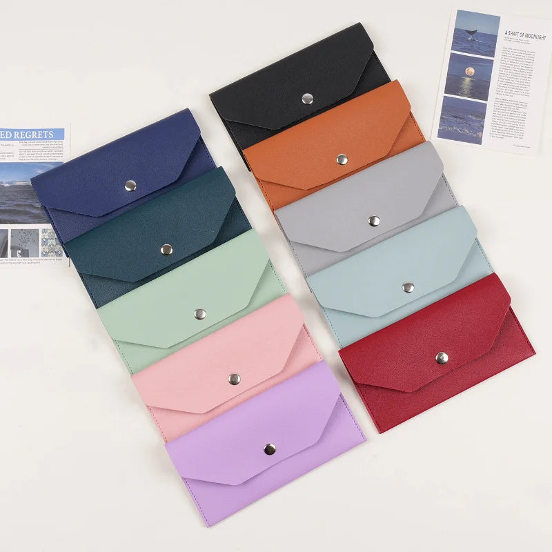 Envelope Coin Money Holder Wallet | PU Leather Classic Fashion Purse for Women close-up view
