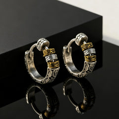 Creative Unique Design Textured Metal Chunky Hoop Earrings for Men Fashion Hiphop Party Piercing Jew