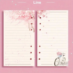 80 Sheets A6 Loose Leaf Paper Notebook Replace Paper with Kawaii Cat Sakura Design Line detail view