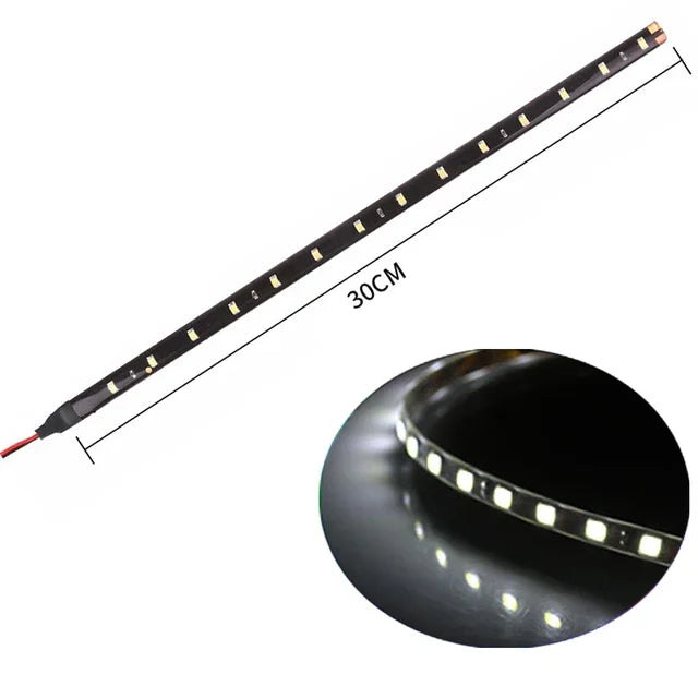LED Car Strip Light 30cm 12V Waterproof | 2-Pack Neon Atmosphere Lamp for Interior Ca alternate view
