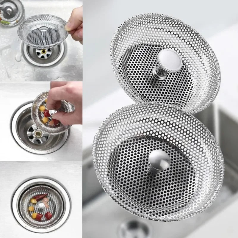 Waste Plug Kitchen Sink Strainer Replacement Basin Drain Filter Stainless Steel Shower Hair Catcher
