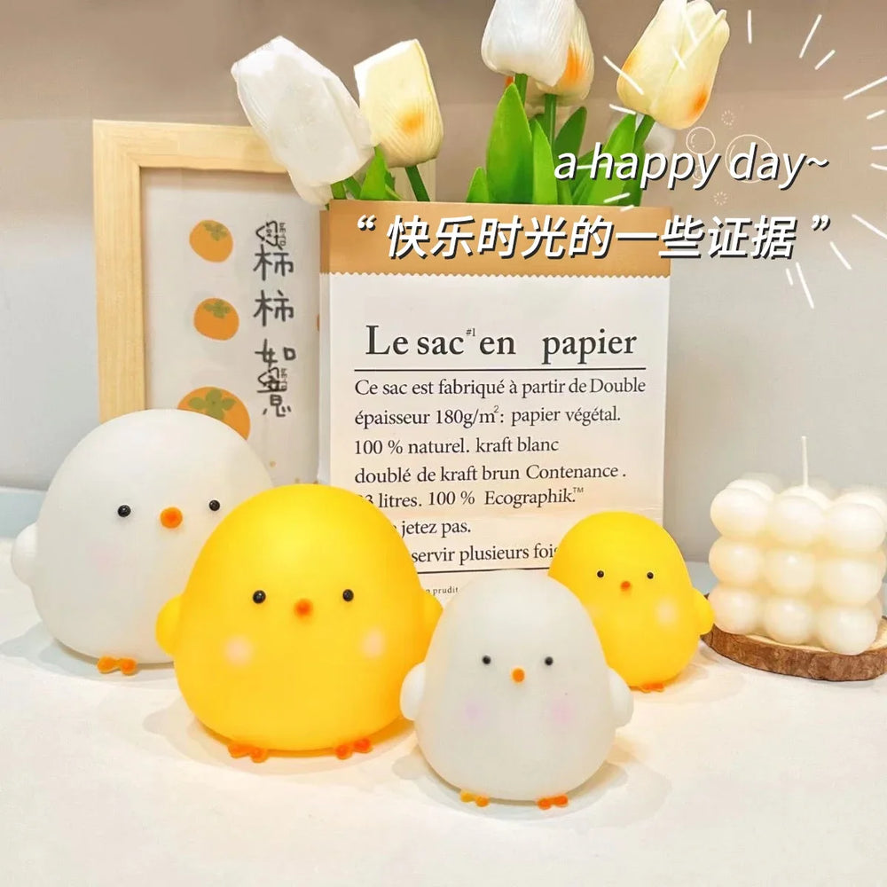 Cute Chicken Night Light | Soft Glow Bedside Lamp for Kids Room close-up view