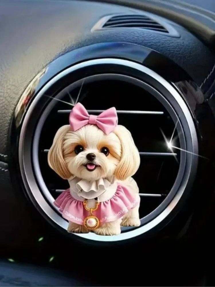 Cartoon car aroma decoration item, car vent clip, air conditioning decoration item, ca close-up view