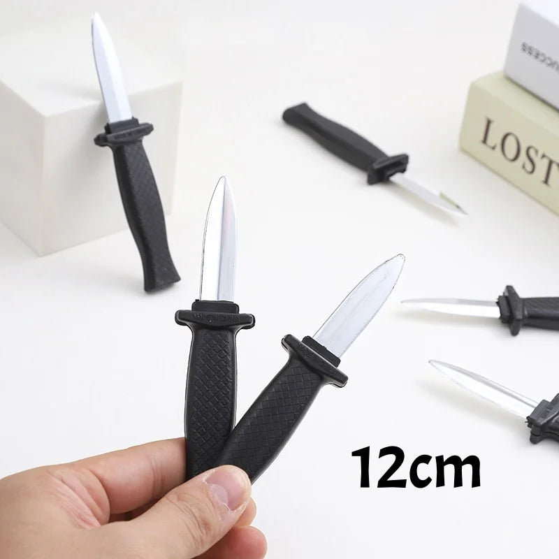 Retractable Fake Knife Toy Plastic Prop Trick Blade Halloween Fools Day Party Cosplay close-up view