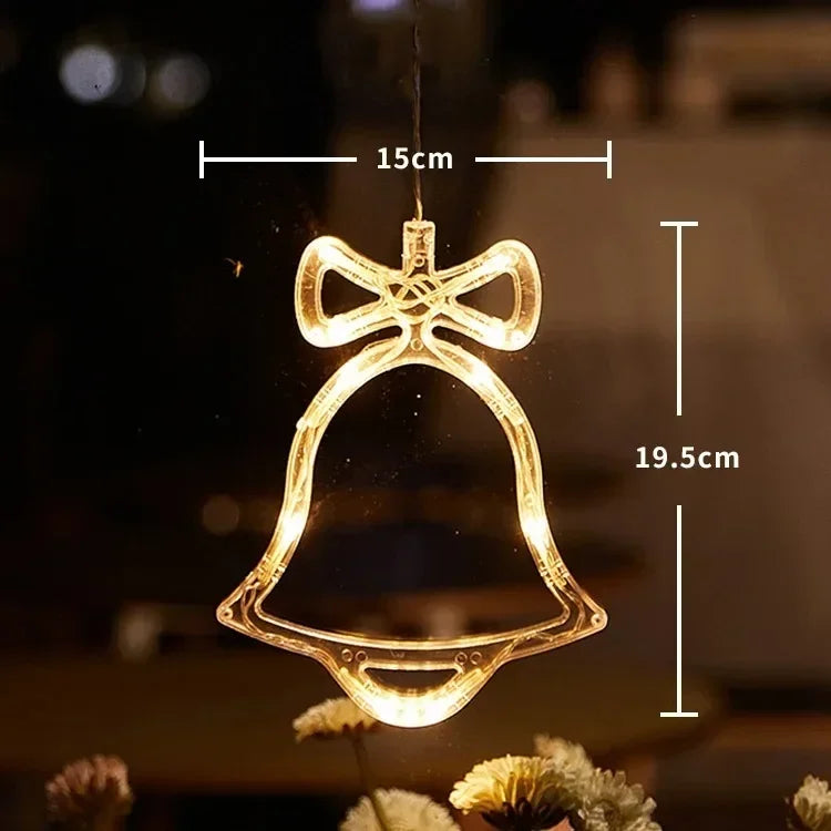 Christmas Window Decor LED Lights | Snowflake Tree Star Deer Sucker Lights for Xmas alternate view