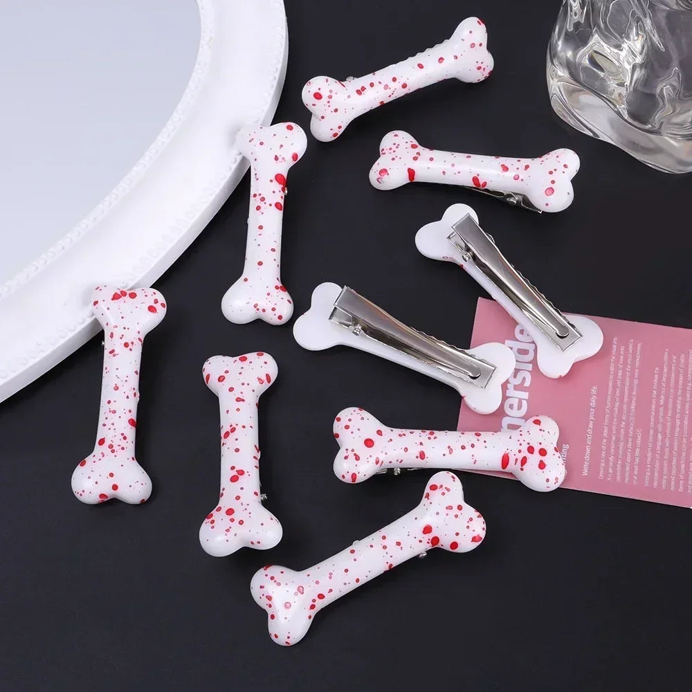 White Bone Hair Clip Cute Y2K Bobby Pins Girl Fashion Dog Bones Hairclips Decoration Hairpins Barrettes Accessories Wholesale