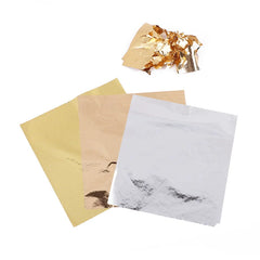 100pcs Imitation Gold Sliver Foil Paper DIY Resin Candle Plaster Craft Leaf Flake Gil alternate view