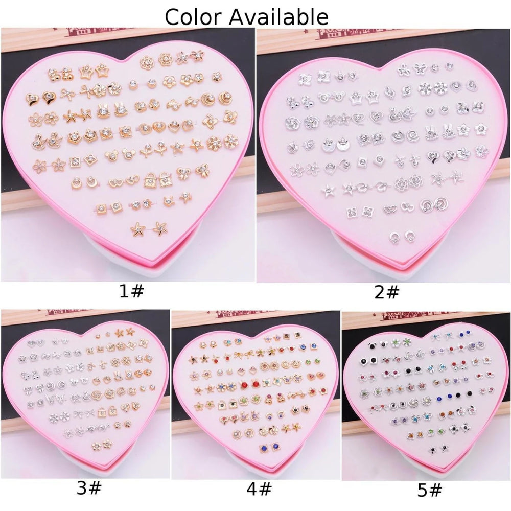 Earrings 36 Pairs Earrings Studs Jewelry Set Resin +plastic Flower Stud All Reason Mo lifestyle view