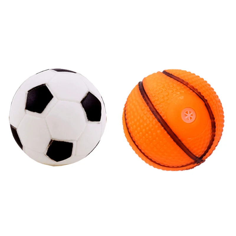 1pcs Diameter 6cm Squeaky Pet Dog Ball Toys for Small Dogs Rubber Chew Puppy Toy Dog lifestyle view