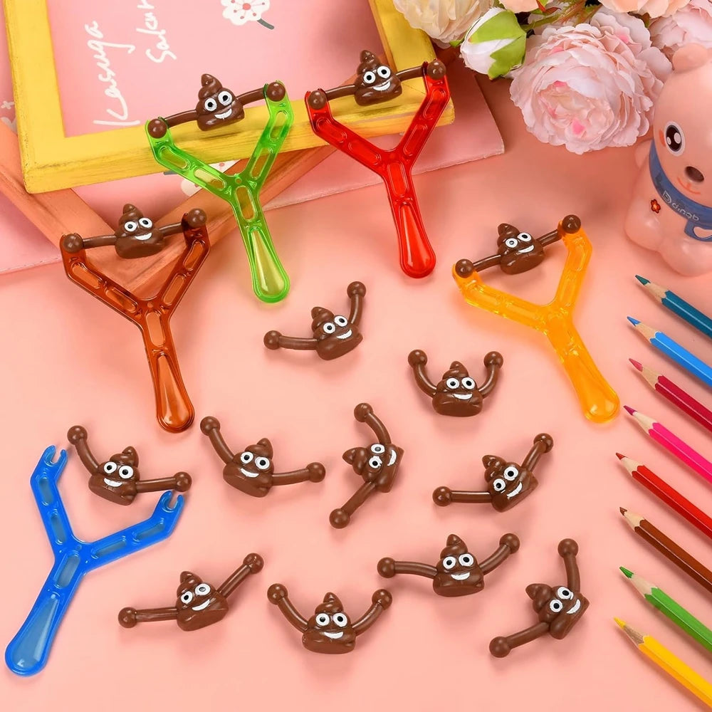 5Pcs Funny Poop Sticky Squishy Rubber Flying Finger Novelty Stress Relief Toys | Eject close-up view