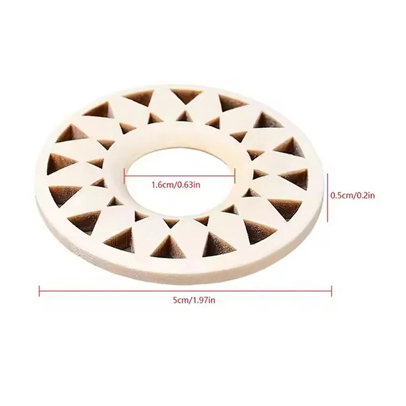 Wooden Crystal Ball Holder Stand | Hollow Sunflower Design Display detail view