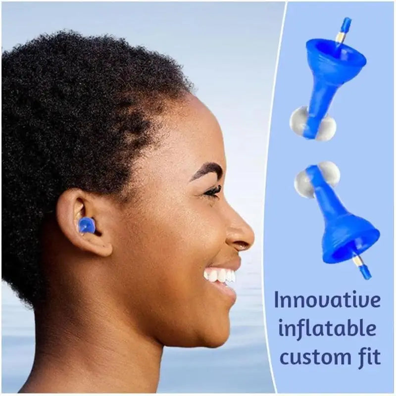Inflatable Earplugs for Sleep | Air-Filled Adjustable Noise Cancelling Earplugs close-up view