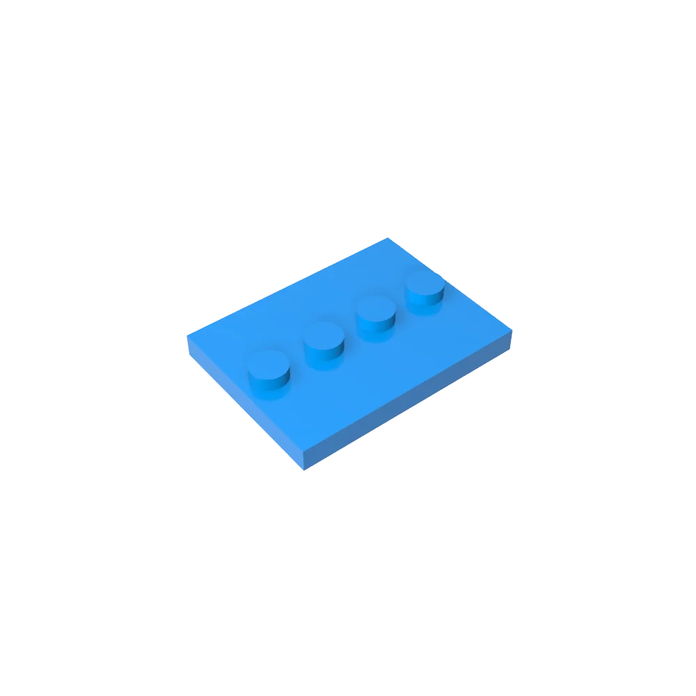 Gobricks GDS-980 Tile, Modified 3 x 4 with 4 Studs in Center | Compatible Building Bl alternate view