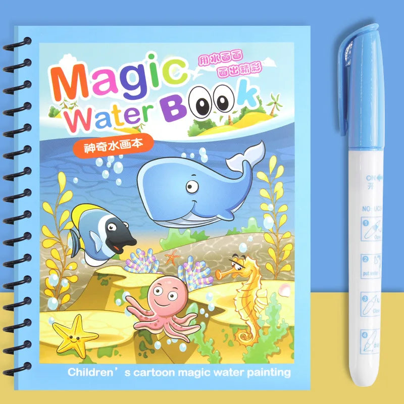 Children Early Education Toys Magical Book with Pen Water Drawing Montessori Toys Gift R detail view