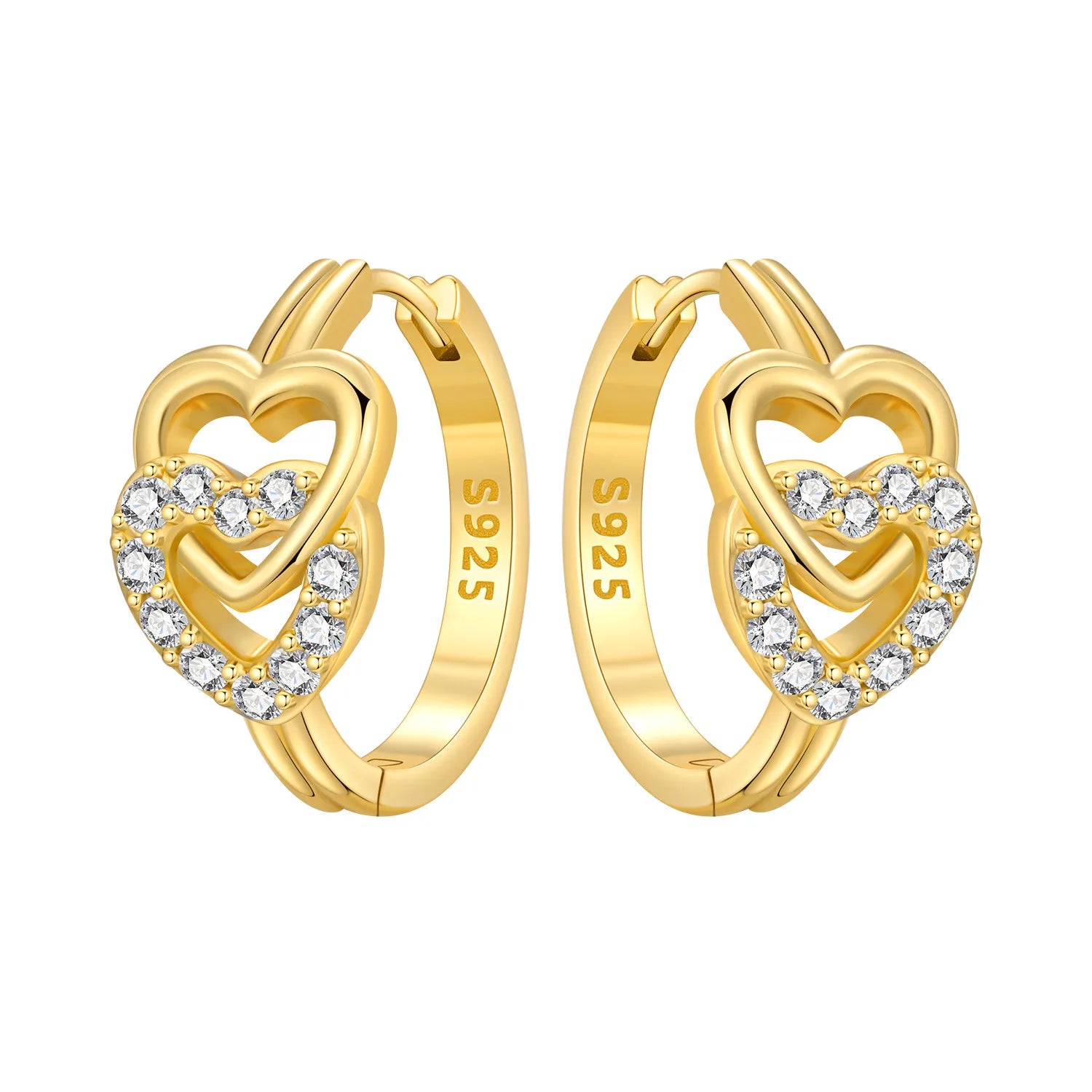 Orstarry S925 Sterling Silver 18k Gold Modern Square Earrings Hoop Earrings For Women lifestyle view