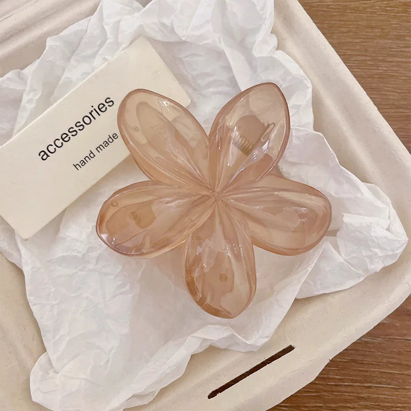 Korean Hawaiian Gradient Flower Hair Claw Clip For Women Girl Fashion Plastic Non Sli alternate view
