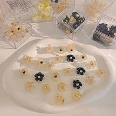 10pcs/set Girls Mini Floral Hair Claw Kawaii Pearl Rhinestone Hair Clip Claw Clamp Braid Headwear Women Kids Hair Accessories