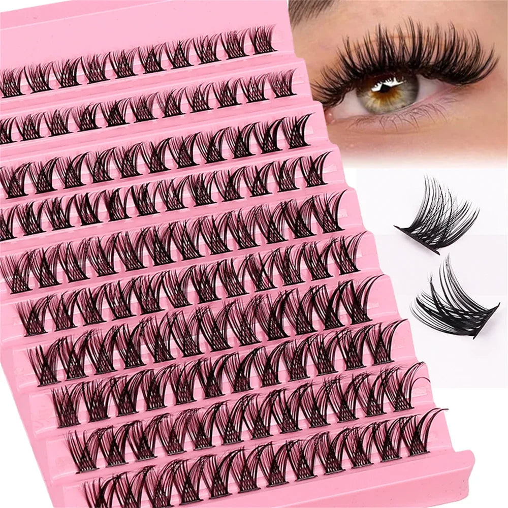 Eyelashes Extension Cluster Lashes Individual Full Volume Lashes Natural Look 8-16MM DIY False Lashe