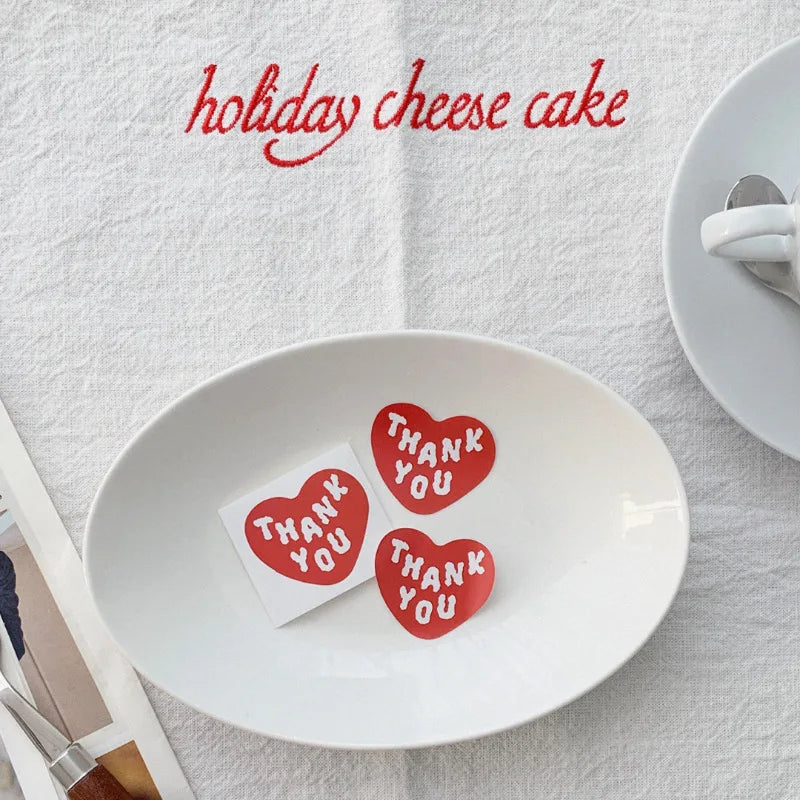 Red Heart Thank You Sticker Set | 30 White Thank You Gift Wrapping Stickers for DIY B lifestyle view