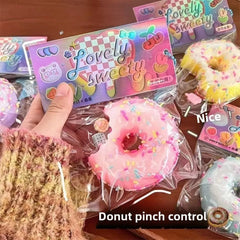 Taba Squishy Squeeze Toys Fidget Squishy Food Toys Reduced Pressure Kawaii Donuts Waff close-up view