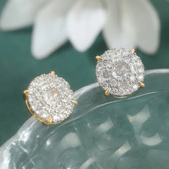 Fashion Simple Shiny Zircon Stud Earrings Helix Piercing Jewelry Flat Back Cartilage S close-up view