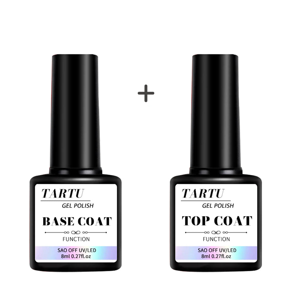 1pc/2pcs/3pcs 8Ml Functional Gel Nail Art Set with Base Coat and Diamond Top Coat,Matt close-up view