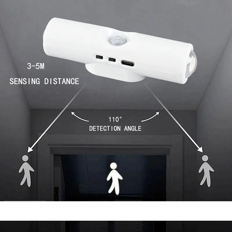 Smart RGB Gradient Night Light | Magnetic Motion Sensor Rechargeable Wall Lamp close-up view