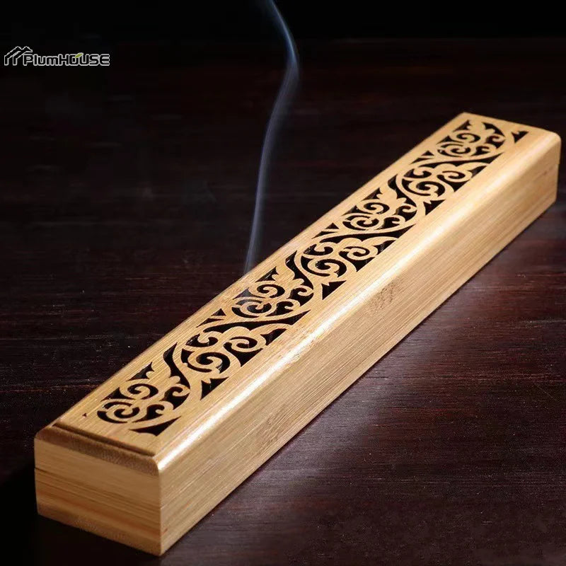 Natural Bamboo Incense Burner Holder with Storage Box | Aromatherapy Incense Tool lifestyle view