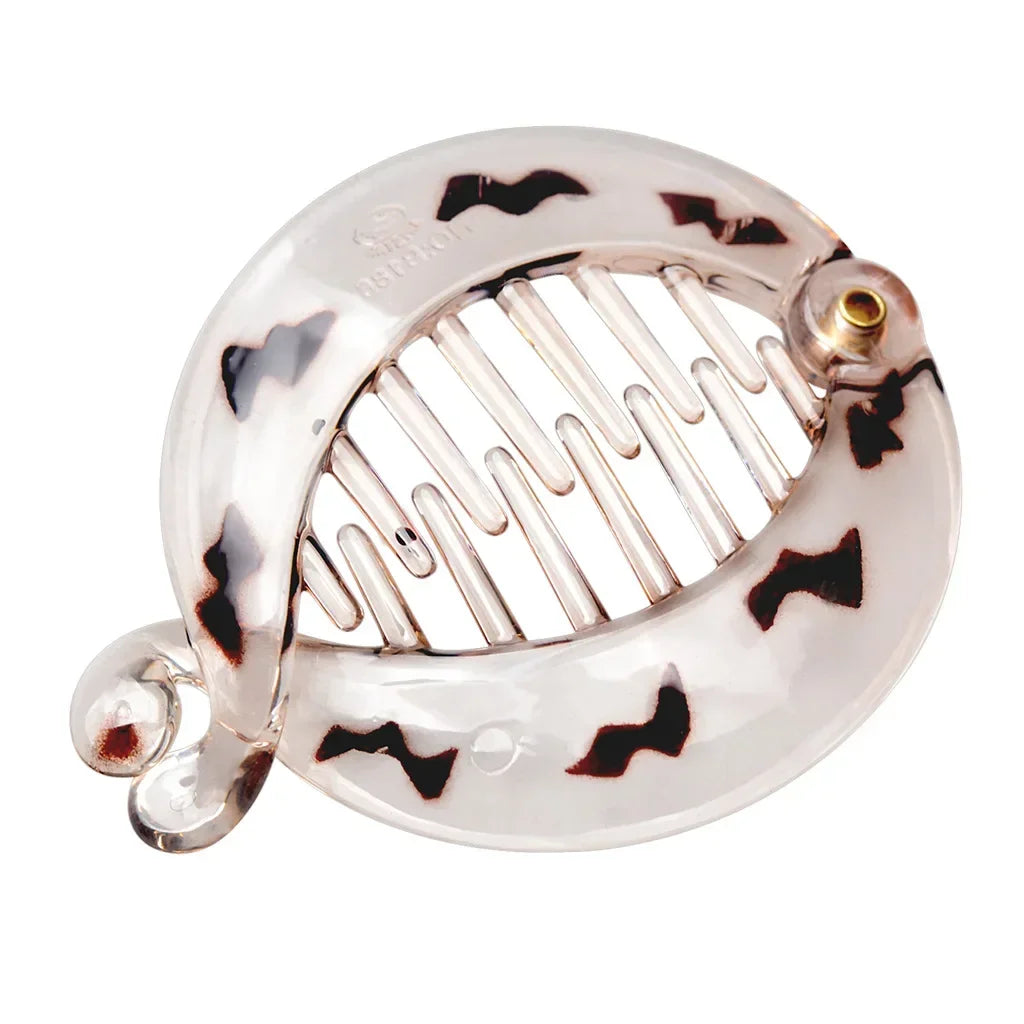 Small Round Shape Ponytail Hair Claw Clip Women Girls Banana Clip Crab Black Brown Ponytail Holder Pro Hair Styling Accessories