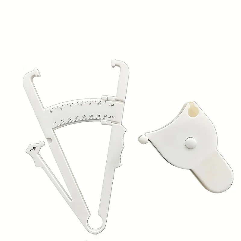 Body fat caliper and Waist Measurement Tape set - handheld fat caliper and tape combi lifestyle view