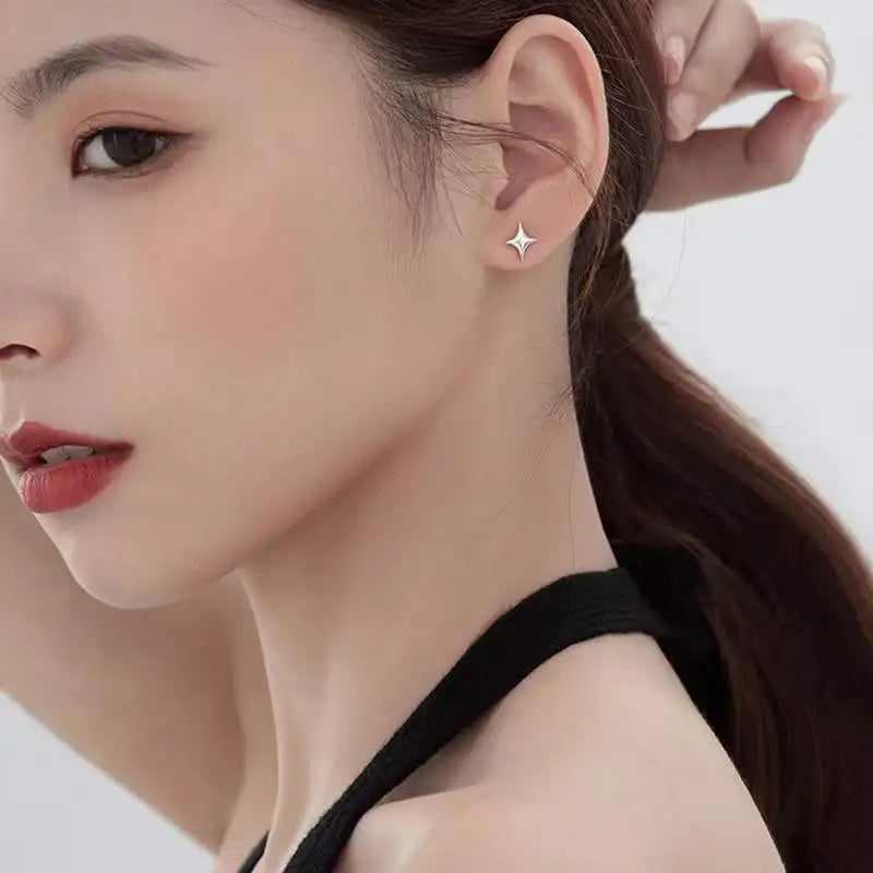 VENTFILLE Gold Star Stud Earrings | Asymmetrical 925 Silver Fashion Jewelry for Women lifestyle view