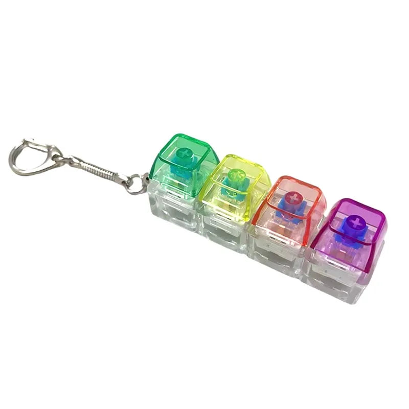 LED Keyboard Keychain Fidget Toy | Crystal Clicker Sensory Stress Relief Gadget alternate view