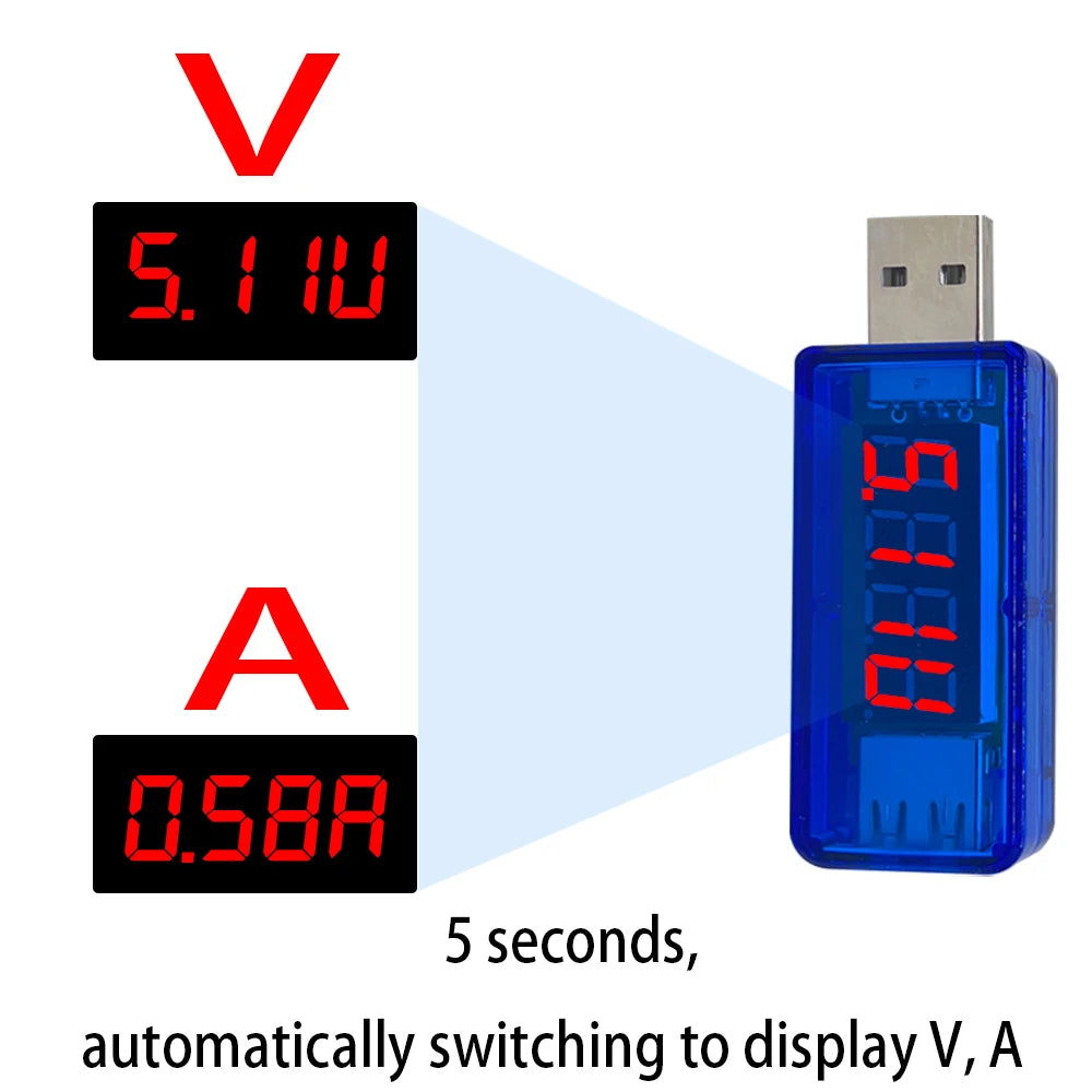 Mini USB Charger Doctor Voltmeter Ammeter | Digital LED Display Current Voltage Teste lifestyle view
