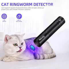 365/395nm UV Flashlight Rechargeable | Mini Ultraviolet Detection Light for Pets, Mone close-up view