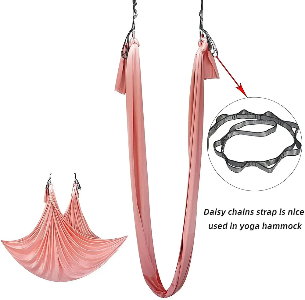 Daisy Chain Yoga Stretch Belt | Multi Loop Hanging Rope for Aerial Yoga Hammock lifestyle view