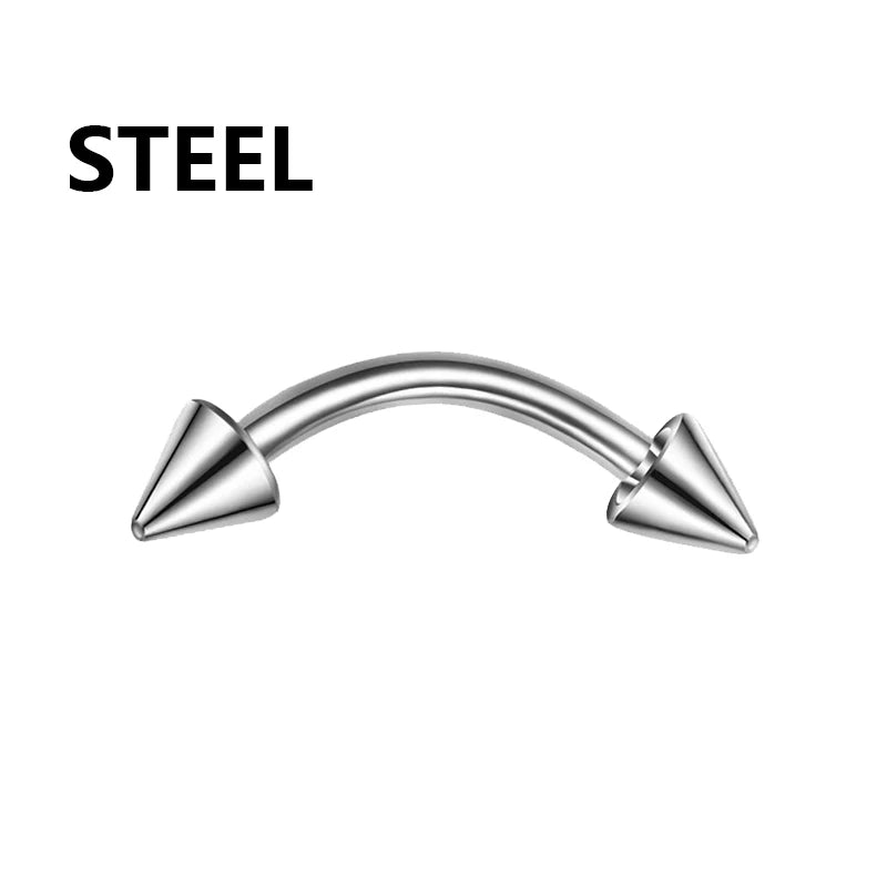 1/5Pcs Eyebrow Lip Piercing Banana Shape Lip Ring Stainless Steel Curved Barbell Stud He detail view