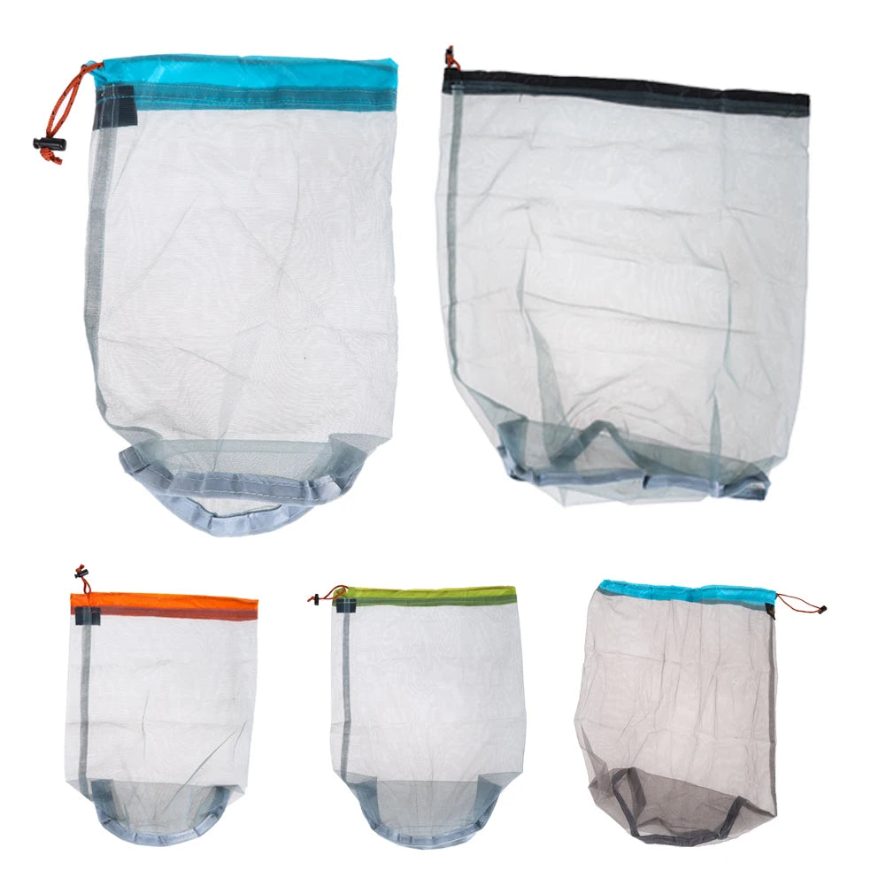 Ultralight Mesh Drawstring Stuff Sack | Camping & Travel Storage Bag close-up view