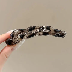 2Pcs Leopard Print Acrylic Retro Twisted Banana Shark Clips Ponytail Hair Accessories For Women