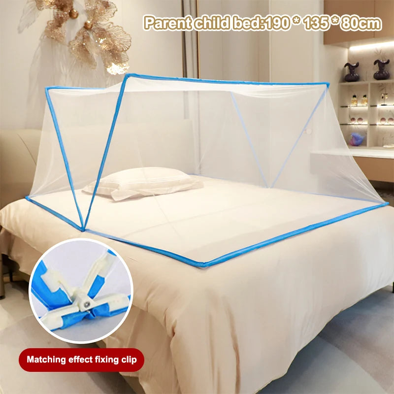 Foldable Mosquito Net for Bed | 3-Point Foldable Design with Good Ventilation close-up view