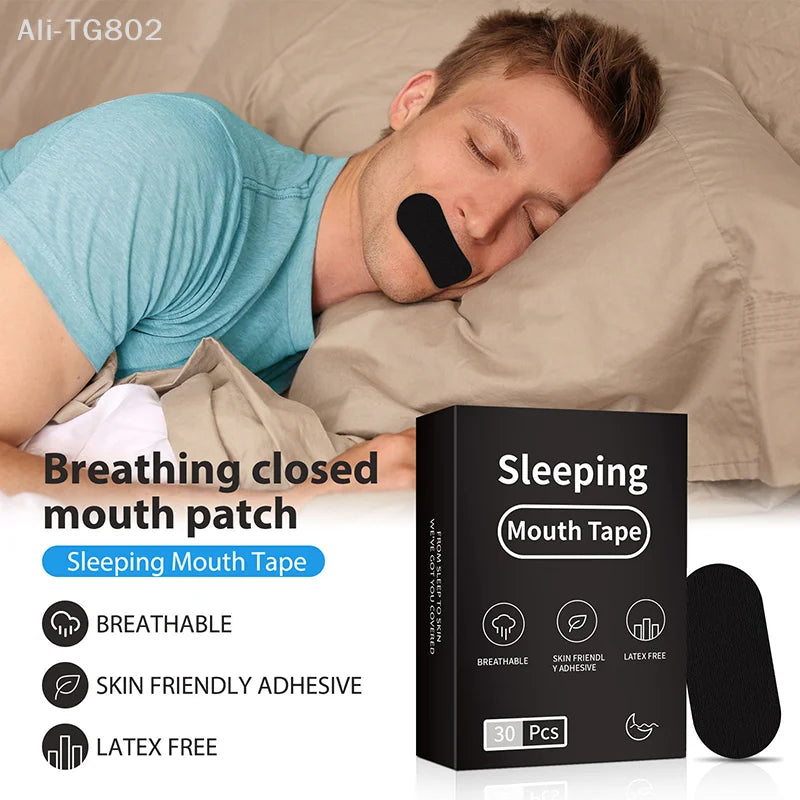 Snoring Relief Mouth Tape | 30 Hypoallergenic Strips for Better Sleep lifestyle view