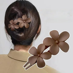 Flower Hair Clip Headdress Women Hair Clips Back Head Spoon Coiled Hair Hairpin Large Duckbill Clip Ponytail Clip