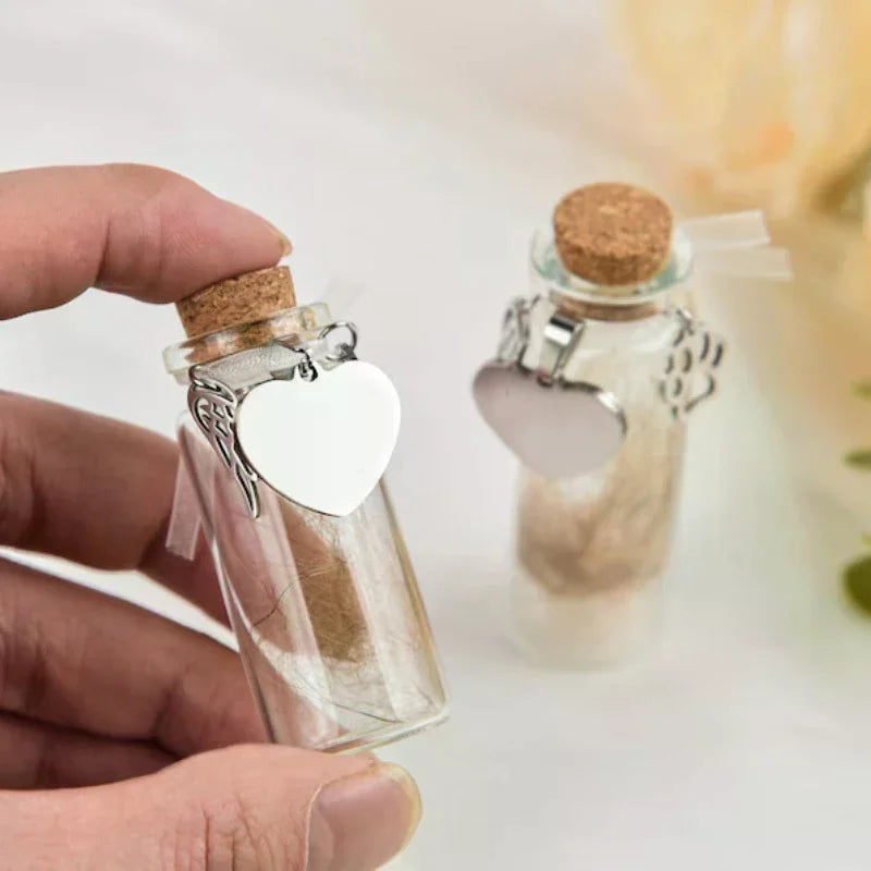 Pet Memorial Bottle For Pet Hair Dogs Cats Fur Keepsake Bottle Storage With 3 Silver Acc detail view