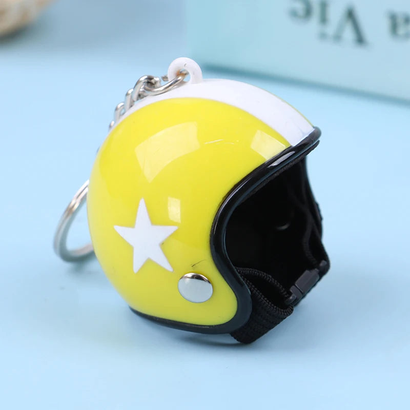 Mini Motorcycle Helmet Keychain | Cute Metal Key Ring for Women and Men lifestyle view