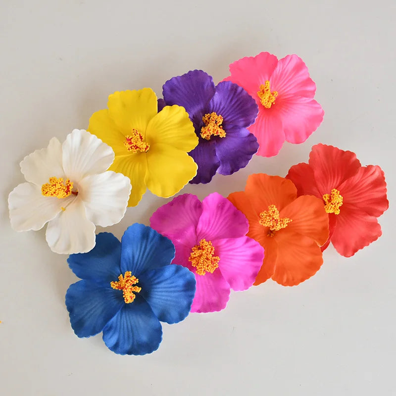 Hawaiian Flower Hair Clips for Summer | 2 or 5 Pack Tropical Hair Accessories detail view