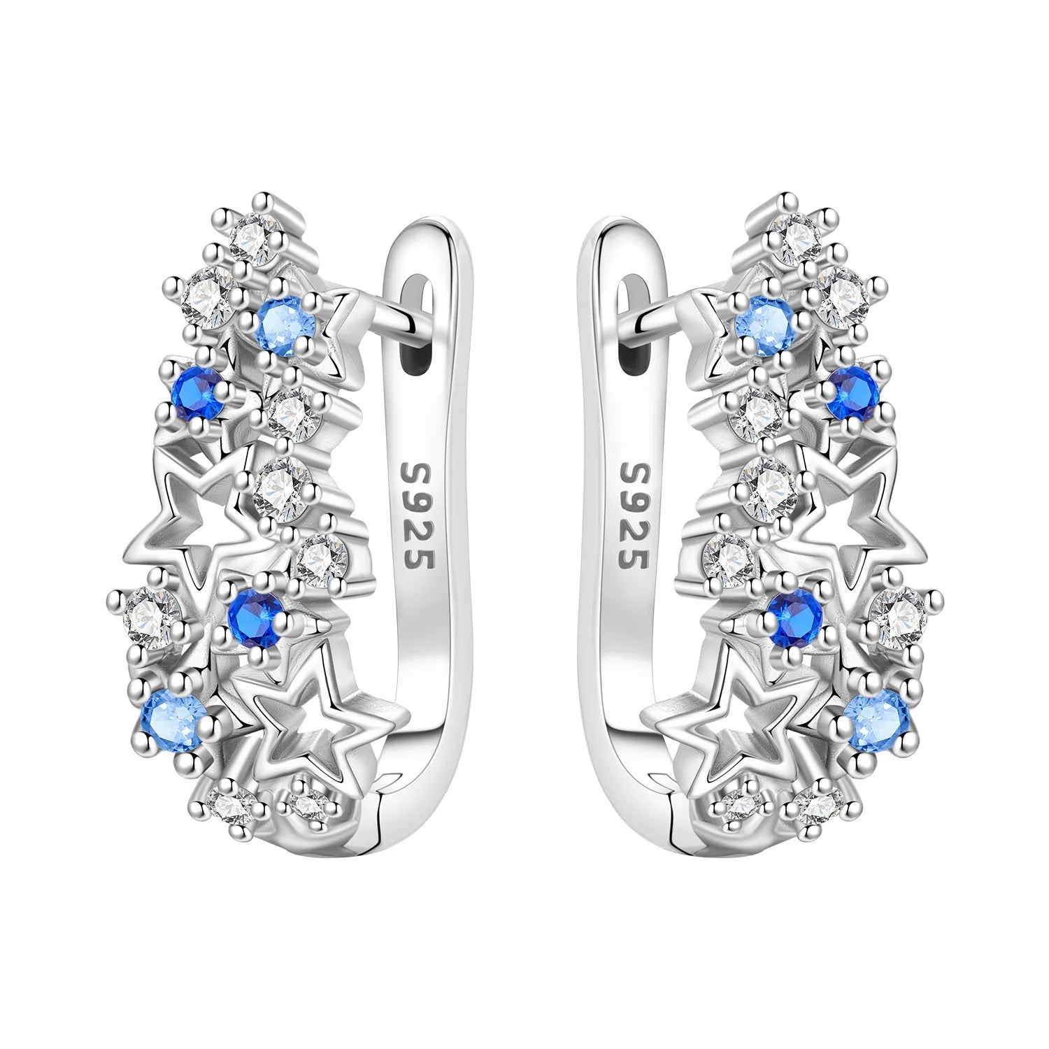 PANPOKI S925 Sterling Silver Purple Zircon Series Earrings Hoop Earrings For Women additional angle