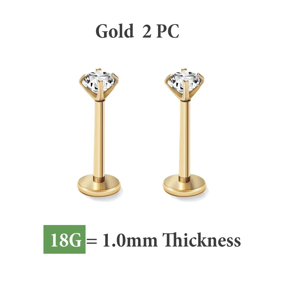 Mariasz Minimalist 1.0mm Stainless Steel Eearring Nose Stud Cartilage Piercing Jewelry H detail view